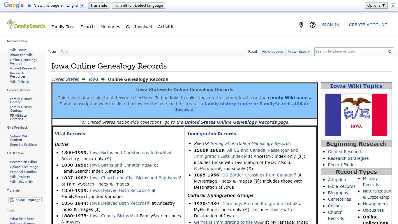 Iowa Online Genealogy Records • FamilySearch